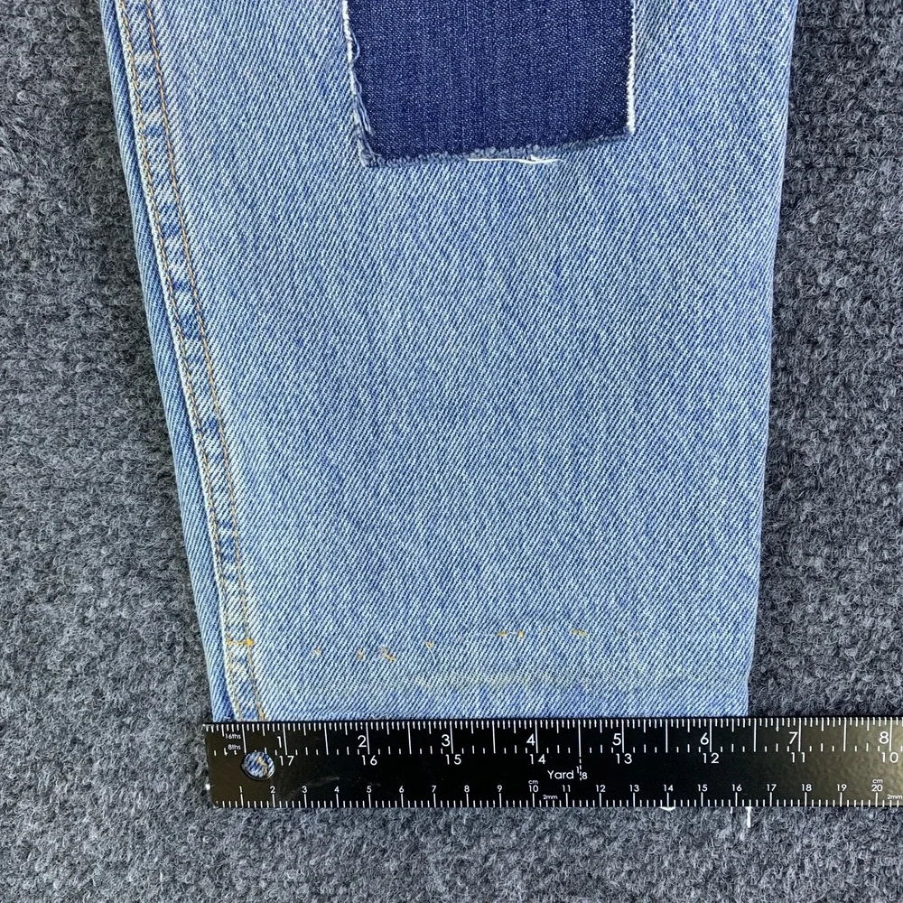 Levi’s Altered 502 Carpenter Jeans Mens 32x26.5 Blue Denim Cotton Patchwork